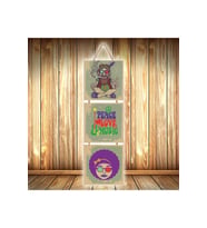 Peace Love Music Tasarımlı Üçlü Retro Ahşap Poster Ü567