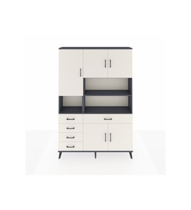 Arges Gardrop 9 Raflı 5 Çekmeceli 5 Kapaklı 132x30x195 Antrasit-Aytaşı