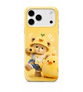 iPhone 17 Pro Max Tiny Bear Collection Çift Katmanlı Essential Tough Telefon Kılıfı