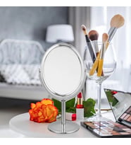 pilelistore Ayaklı Oval Ayna 10 x 12 Cm Makyaj Aynası