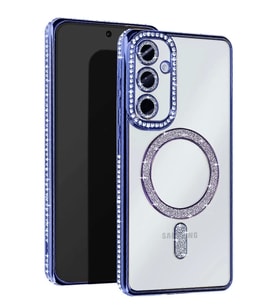 Newface Samsung Galaxy A35 5G Joke Simli Magneticsafe Kılıf - Mavi