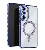 Newface Samsung Galaxy A35 5G Joke Simli Magneticsafe Kılıf - Mavi