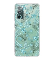 Samsung Galaxy S20 FE  Kamera Korumalı Kapak Floral Su Yeşili Tasarımlı  Şeffaf  Kılıf