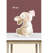 Kelebekli Tavşan Temalı - 40 cm Ayaklı Pano