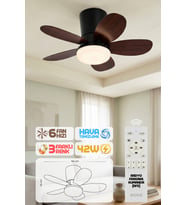 64CM Modern Goes Uzaktan Kumandalı 5 Kanatlı Tavan Vantilatörü ve LED Lamba Işık 42W