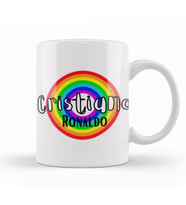 Cristiano Ronaldo   Retro Rainbow Style Kupa Bardak Porselen