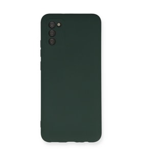 Samsung Galaxy A03s Kılıf Nano İçi Kadife Silikon - Koyu Yeşil
