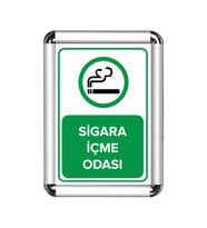 Sigara İçme Odası A3 Cerceveli Uyarı ve Yönlendirme Levhası