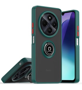 Realme C75 4g Kılıf Montreal Yüzüklü Silikon Kapak - Yeşil