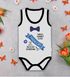 BK Kids Kişiye Özel İsimli Siyah Biyeli Askılı Sıfır Kol Bebek Body Zıbın-5, Yeni Doğan Bebek Hediyesi