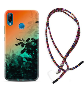 Huawei P20 Lite Mate 10 20 Lite Pro P40 Lite KılıfBoyun Asklı Rasta Silikon Güzel Çiçekler 1712