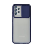 Samsung Galaxy A72 Kılıf Palm Buzlu Kamera Sürgülü Silikon - Lacivert