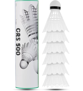 6 Adet Badminton Topu Semi-Pro Dengeli Hız Başlangıç Kutulu Mantar Kafa Deluxe Top Seti Beyaz 620