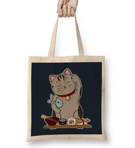 Sushi Cat Lucky Kedi Bez Çanta Uzun Saplı