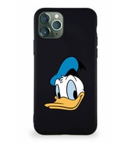 Apple iPhone 11 Pro Soft Premier Kapak Donald Duck-B Tasarımlı Silikon Kılıf - Siyah (Şeffaf)