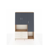 Arges Dolap 6 Raflı 3 Çekmeceli 3 Kapaklı 132x30x195 Çam-Antrasit/Aytaşı