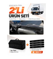 e-biz MITSUBISHI CANTER FE639 (1996-2005) Uyumlu Torpido Örtüsü + Tay Tüyü Çanta - Siyah - MI002
