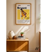 Kobe Bryant Basketbol Posteri, Ahşap Çerçeveli Duvar Tablosu - Spor Severlere Hediye