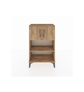 Arges Komodin 2 Raflı 2 Kapaklı 60x30x96 Çam-Çam