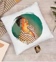 BK Gift Kişiye Özel Suluboya Beyaz Yastık, Suluboya Portresi, Arkadaşa Hediye, Sevgiliye Hediye, Ev Hediyesi-5