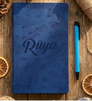 Kişiye Özel Fiyonk Kurdele Desenli Defter Doğum Günü Hediyesi
