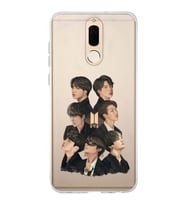 Huawei Mate 10 Lite Uyumlu BTS Desenli Şeffaf Telefon Kılıfı