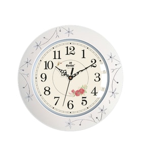 Eastar AW7011 A Doğal Ahşap Çerçeveli Sessiz Duvar Saati (34.8 cm) (Krem)