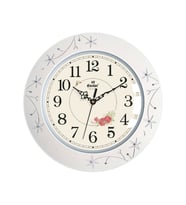 Eastar AW7011 A Doğal Ahşap Çerçeveli Sessiz Duvar Saati (34.8 cm) (Krem)