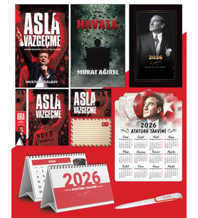 Asla Vazgeçme - Ayraç - Kartpostal - Poster - Havala -  2026 Ajanda İstikbal - İstikbal Ahşap Duvar Takvimi - Masa Takvimi