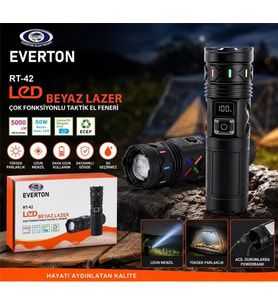 Everton RT-42 Metal Fener 5000lümen 50w Led Gösterge Şarjlı