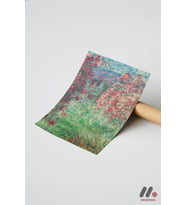 Claude Monet Çiçekli Ev Bahçesi, Çerçevesiz Yüksek Kalite Duvar Afişi - Sanatsever
