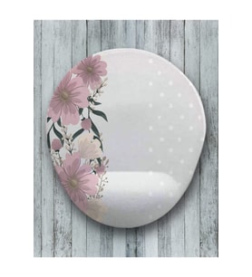 Flower Pastel Oval Bilek Destekli Mouse Pad