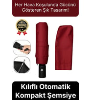 Özel Üretim Rüzgara Dayanıklı Su Geçirmez Konforlu Sağlam 8 Telli Kılıflı Otomatik Kompakt Şemsiye