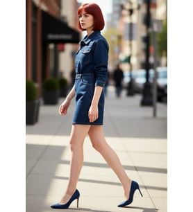 Kadın Uzun Kollu Denim Mini Elbise Gömlek Yaka Bodycon Kalıp Modern Günlük Şıklık İçin İdeal.