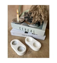 Dairesel Tealight Mumluk/Şamdanlık 4’lü 14-7 CM (Beyaz)