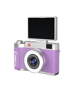 Retro Dijital Fotoğraf Makinesi 2K Video 40MP 2,4 İnç Flip Ekranlı LED Işıklı Selfie Vlog Kamerası