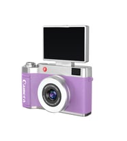 Retro Dijital Fotoğraf Makinesi 2K Video 40MP 2,4 İnç Flip Ekranlı LED Işıklı Selfie Vlog Kamerası