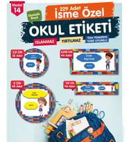Okul Etiketi Kalem Defter Etiketi Özel İsim Yazılabilen Etiket- İsim Etiketi-OE14