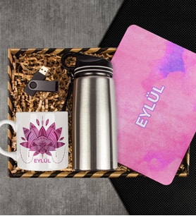eJOYA Kişiye Özel Kupa & Mousepad & Matara & Usb Bellek Hediye Kutusu 113074
