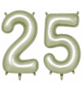 25 Rakam Folyo Balon Yeşil Rengi (76 cm)