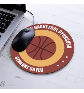 Basketbolcuya Hediye İsme Özel Yuvarlak Mousepad