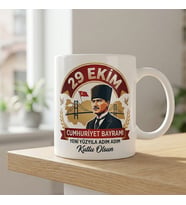 29 Ekim Cumhuriyet bayramına ve kişiye özel çift taraf baskılı kupa bardak
