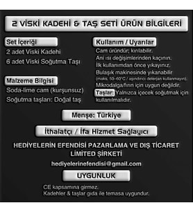 Retro Tasarımlı Kişiye Özel Taşlı ve 2'li Viski Kadehi Seti
