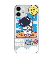 Iphone 12 Uyumlu Astronot Desenli Şeffaf Telefon Kılıfı
