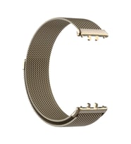 Samsung Galaxy Fit 3 Uyumlu Kordon Hasır Metal Mıknatıslı Örgü Zore KRD-01 Kayış (Bej)