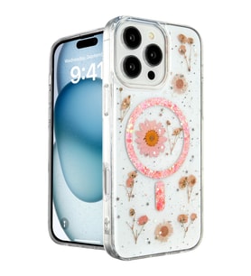 Iphone 16 Kılıf Daisy Simli Magsafe Kapak - Pembe
