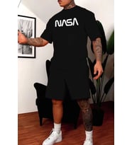 Nasa Baskı Şort Takım (Siyah)