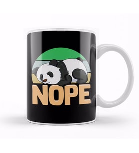 Cute & Funny Nope Sleepy Napping Lazy Panda Kupa Bardak Porselen