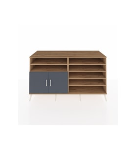 Kronos Konsol 7 Raflı 2 Kapaklı 176x59x99 Çam-Antrasit/Çam