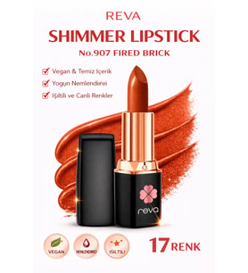 Shimmer Lipstick Fired Brich No:907 Işıltılı Parlak Vegan Temiz Ruj